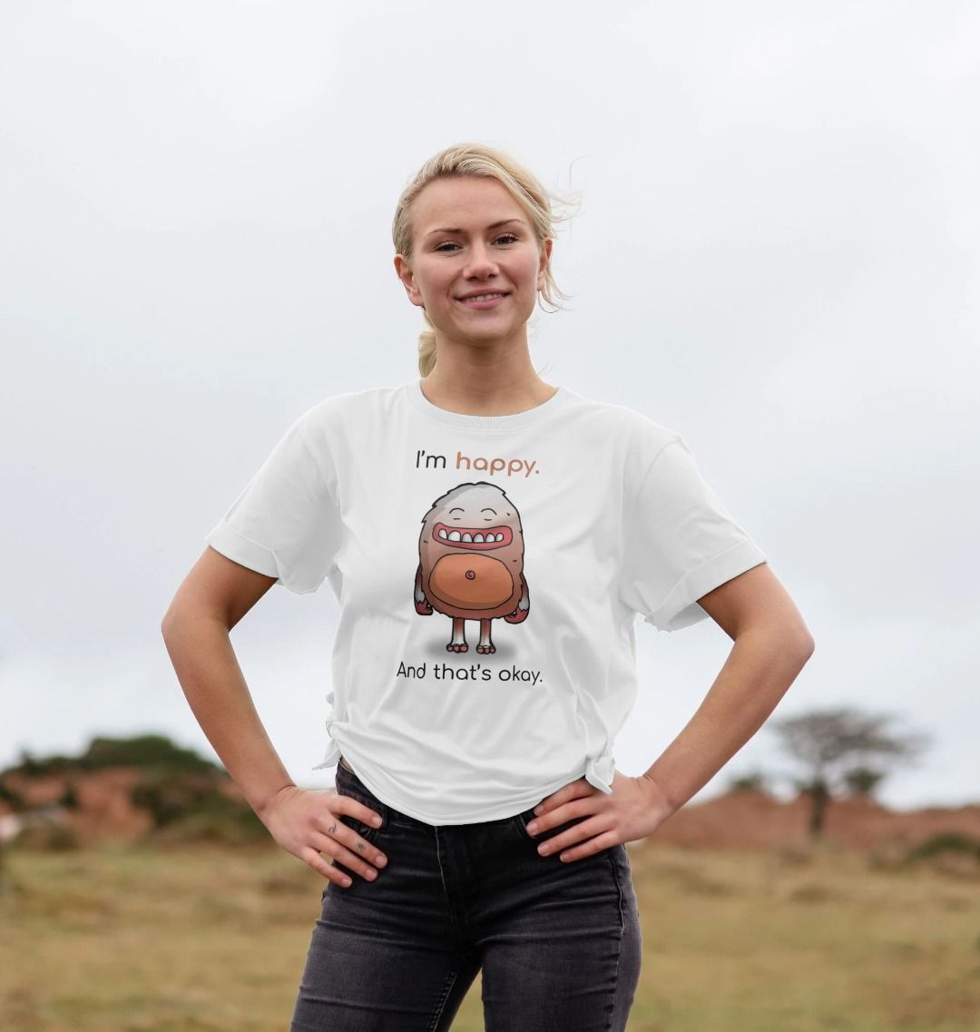 Happy Emotion Woman's Relaxed Organic T-Shirt