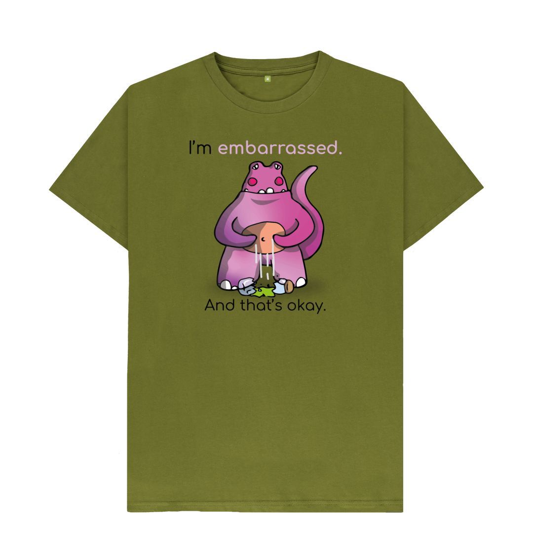 Moss Green Embarrassed Emotion Men's Organic Mental Health T-Shirt