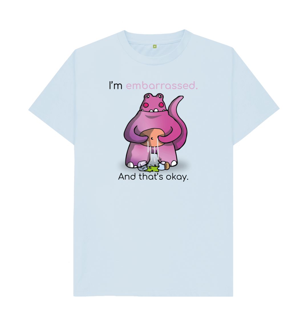 Sky Blue Embarrassed Emotion Men's Organic Mental Health T-Shirt