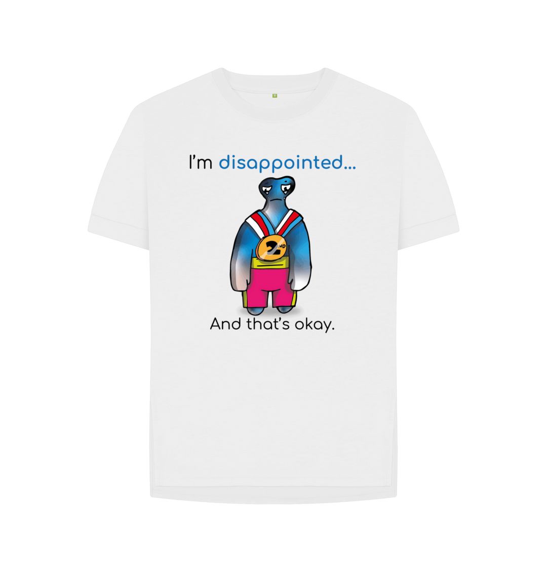 White Disappointed Emotion Woman's Relaxed Organic Mental Health T-Shirt
