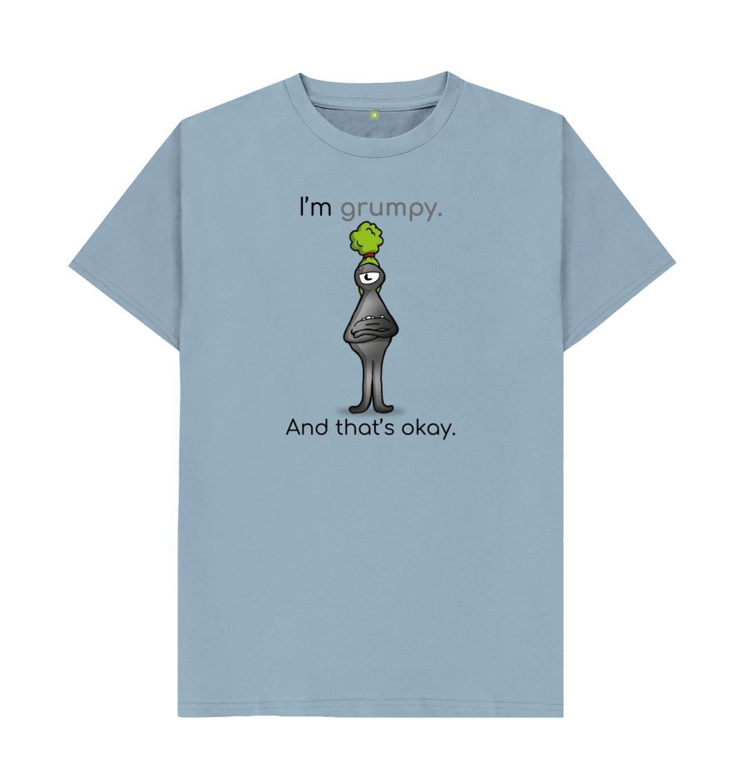 Stone Blue Grumpy Emotion Men's Organic Mental Health T-Shirt