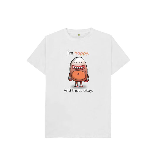 White Happy Emotion Children's Organic T-Shirt
