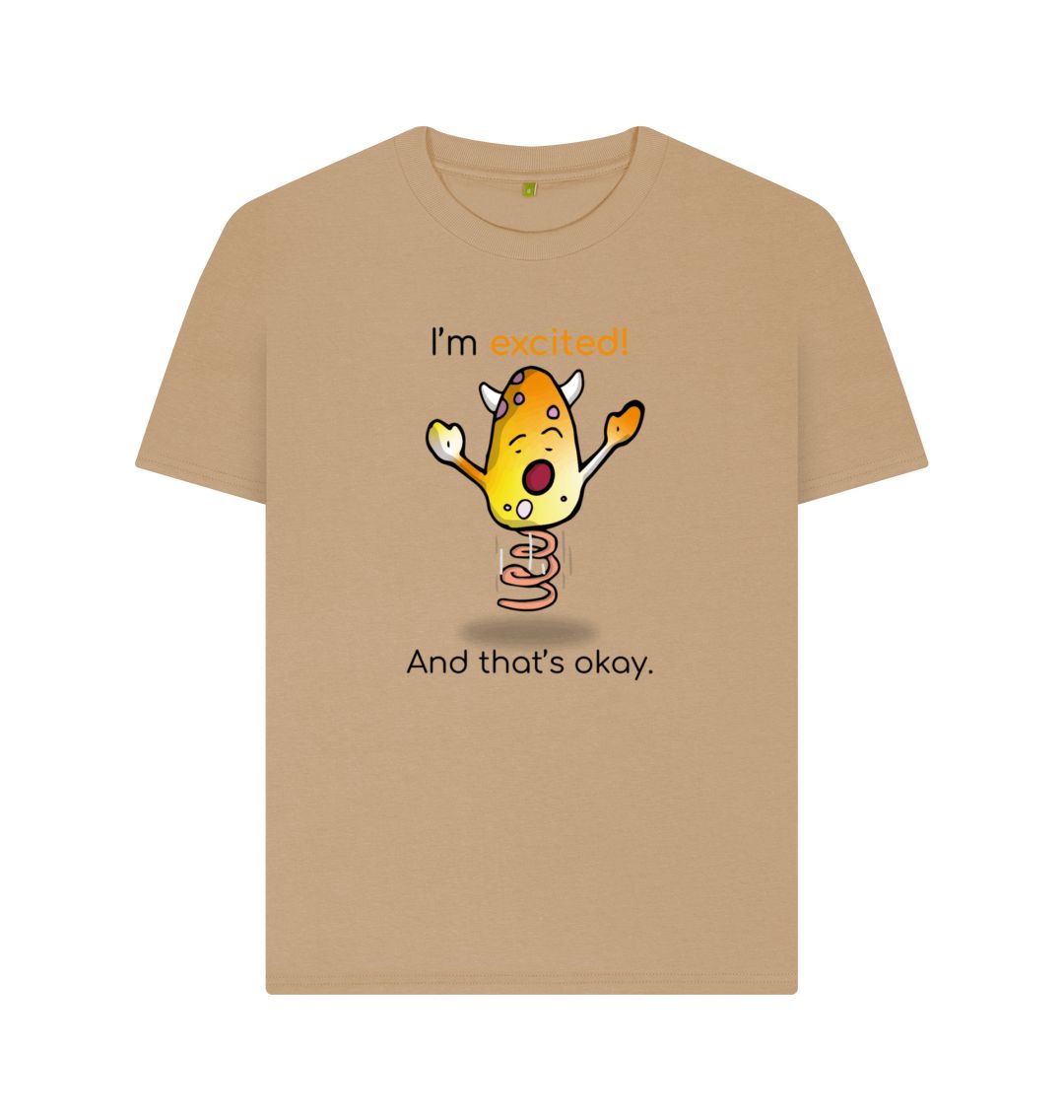 Sand Excited Emotion Woman's  Organic Mental Health T-Shirt