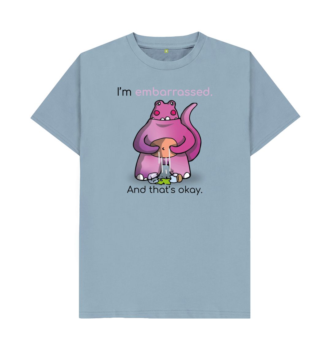 Stone Blue Embarrassed Emotion Men's Organic Mental Health T-Shirt