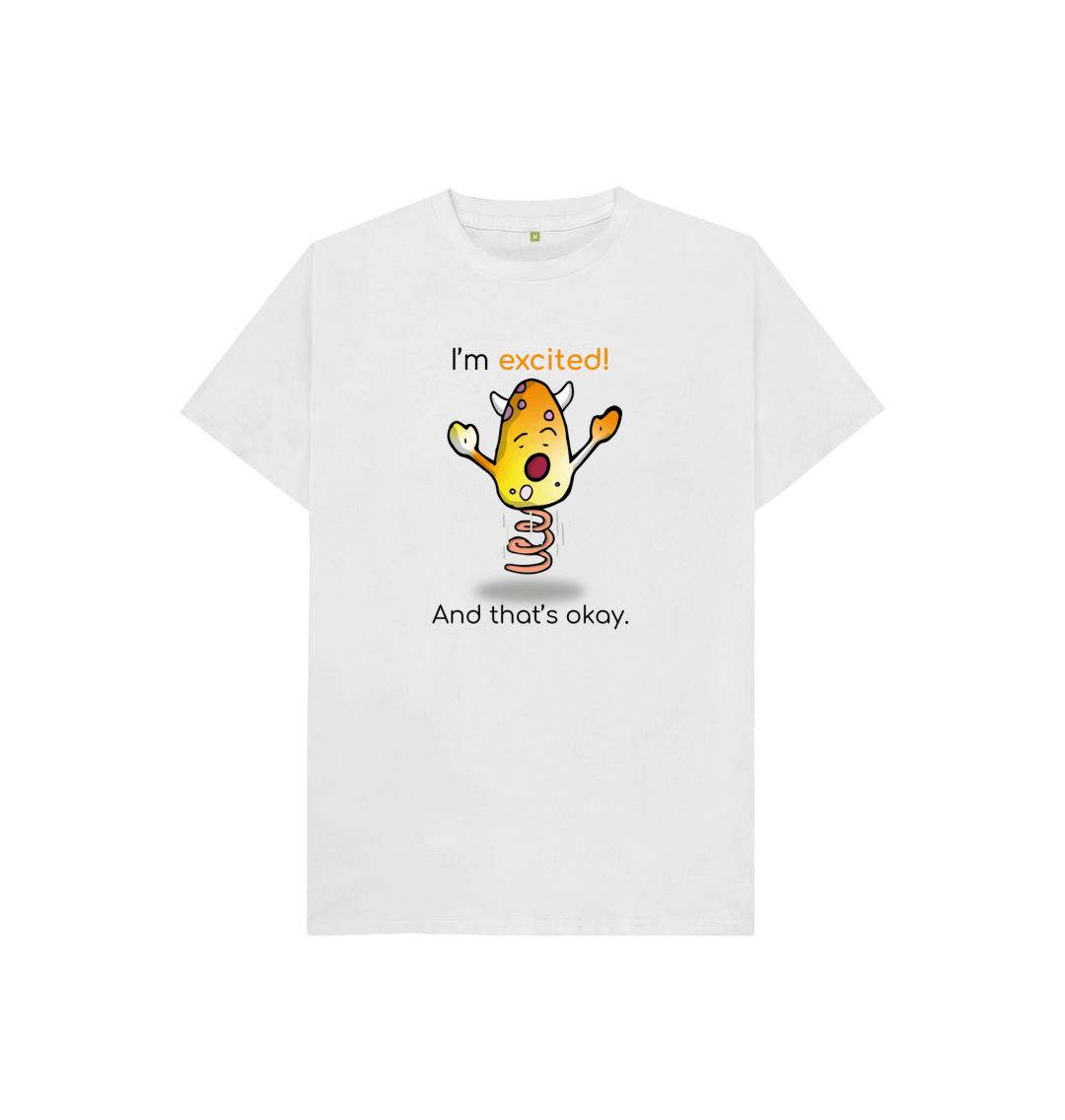 White Excited Emotion Children's Organic T-Shirt