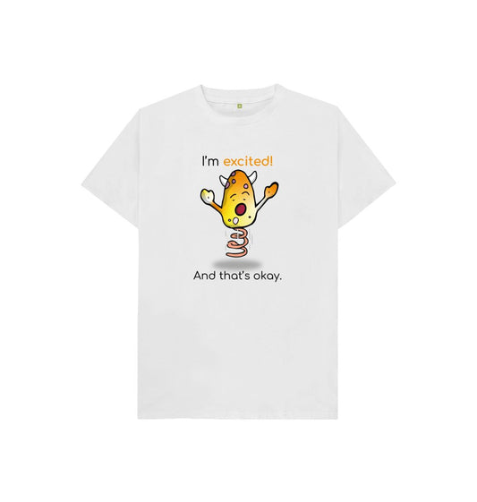 White Excited Emotion Children's Organic T-Shirt