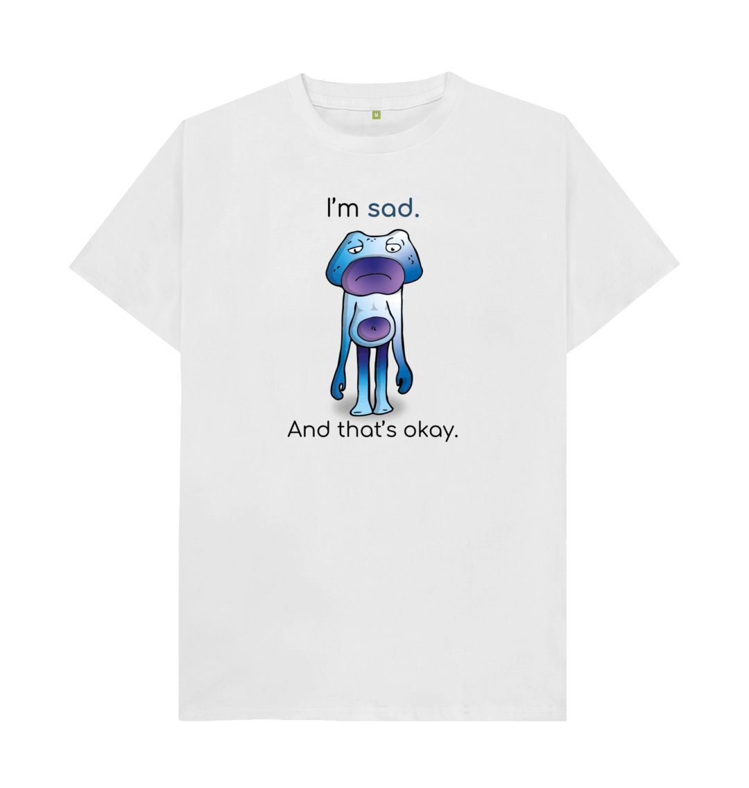 White Sad Emotion Men's Organic Mental Health T-Shirt