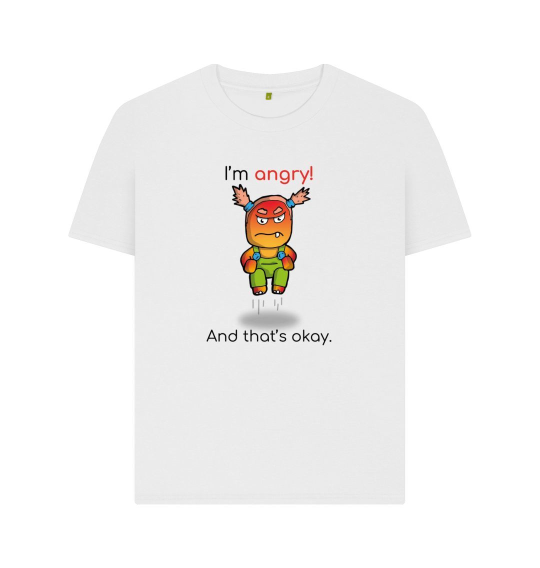 White Angry Emotion Woman's Organic Mental Health T-Shirt