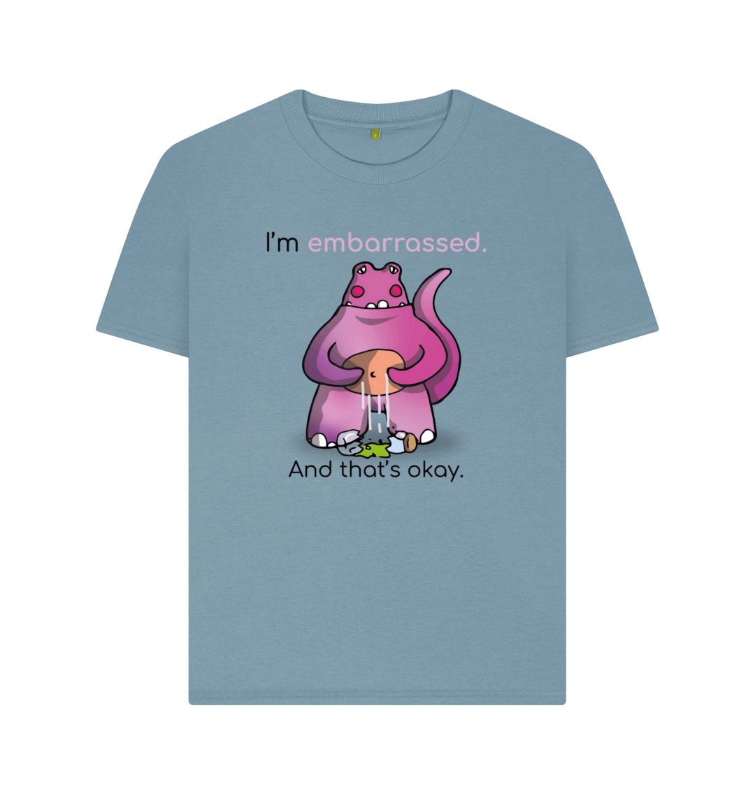 Stone Blue Embarrassed Emotion Woman's Organic Mental Health T-Shirt