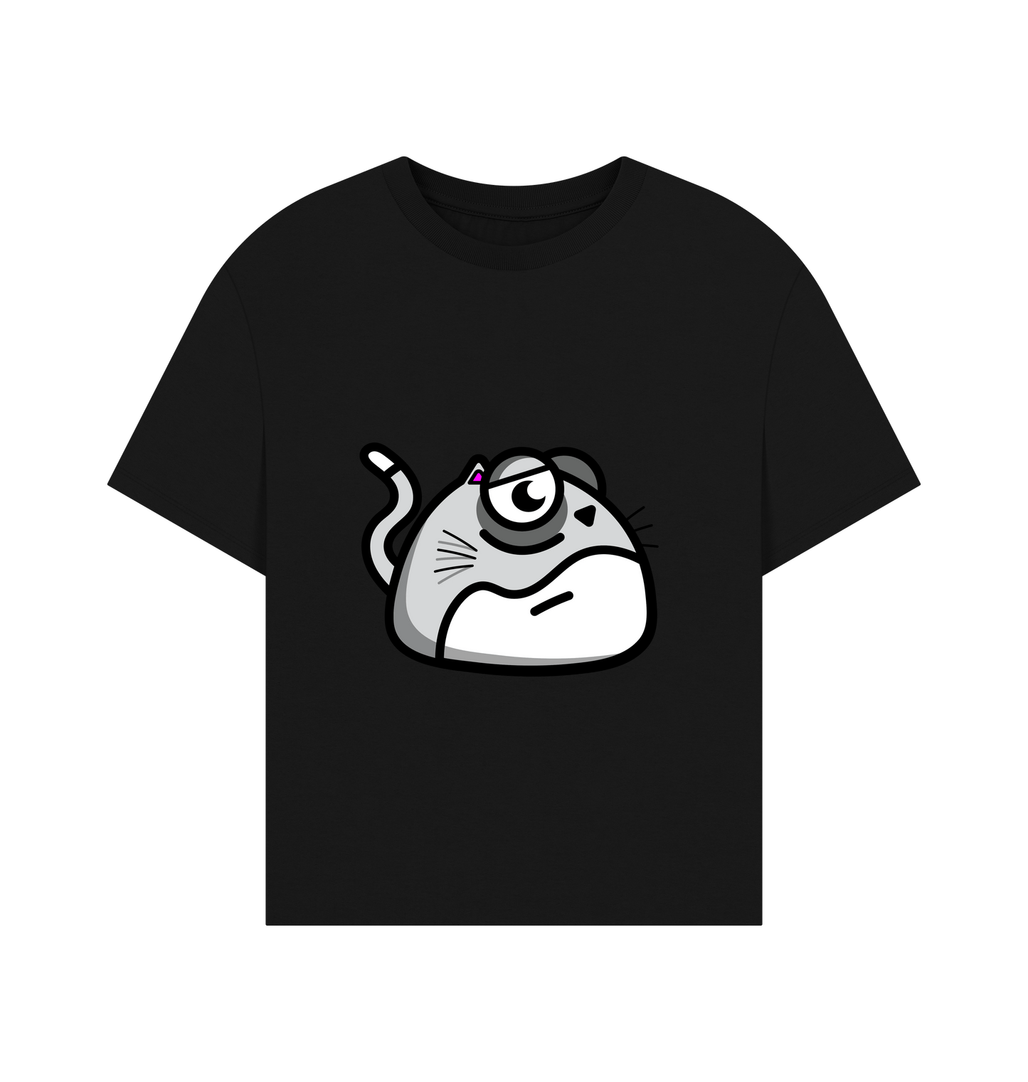 Black Printed T-shirt Front