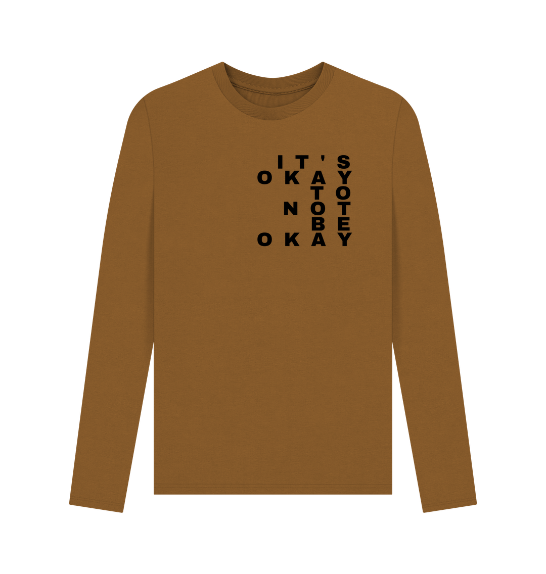 Brown It's Okay to Not Be Okay Mental Health Men's Sweater