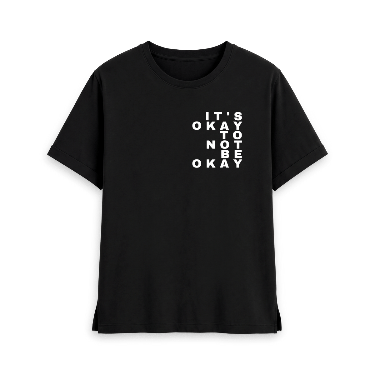 Black Printed T-shirt Front