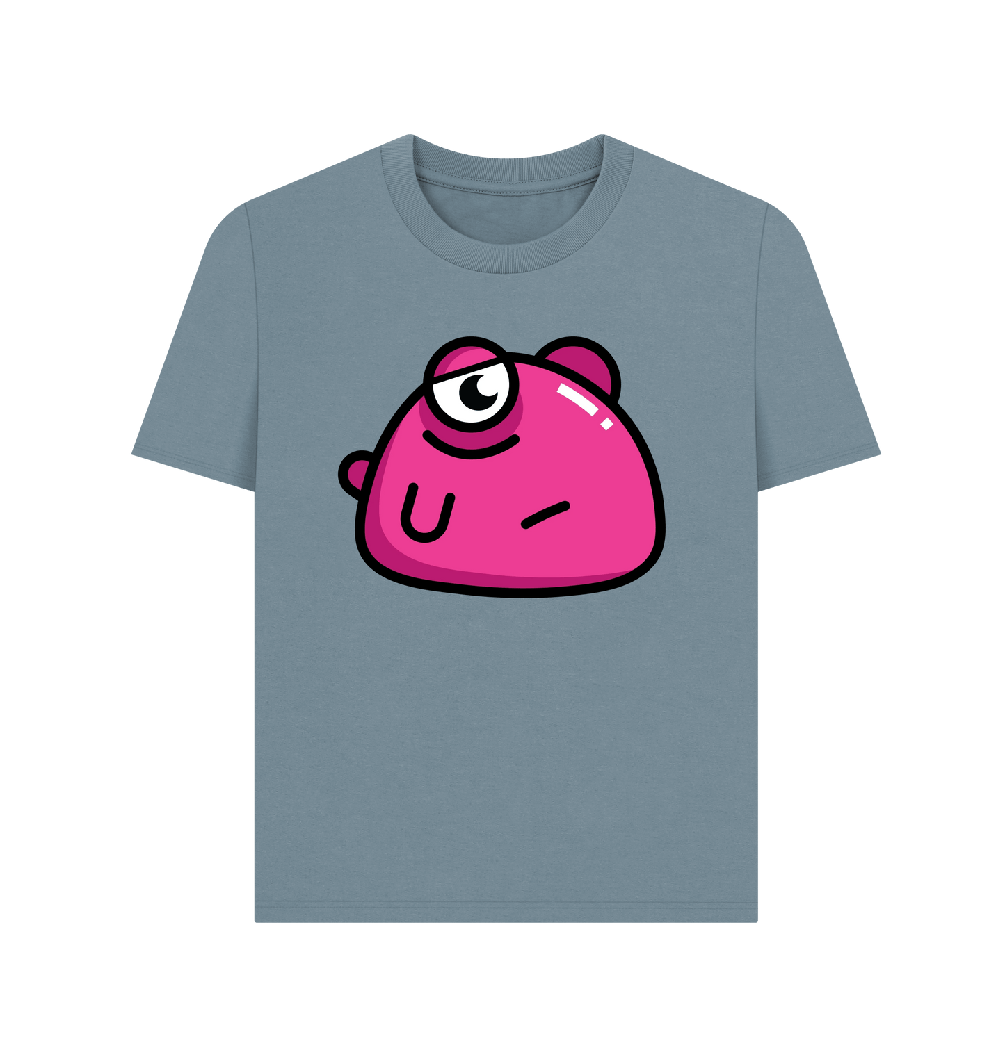 Stone Blue Printed T-shirt Front