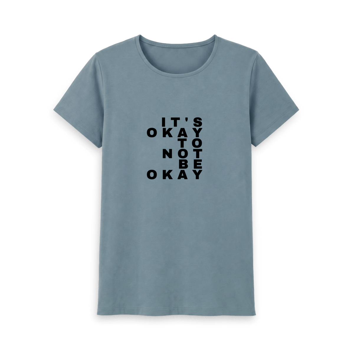 Stone Blue Printed T-shirt Front