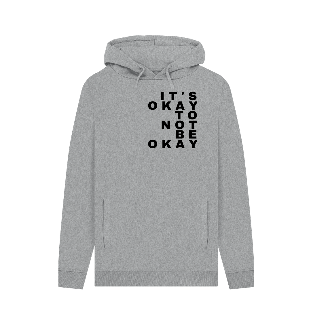 Light Heather It's Okay To Not Be Okay Men's Mental Health Organic Cotton Hoodie