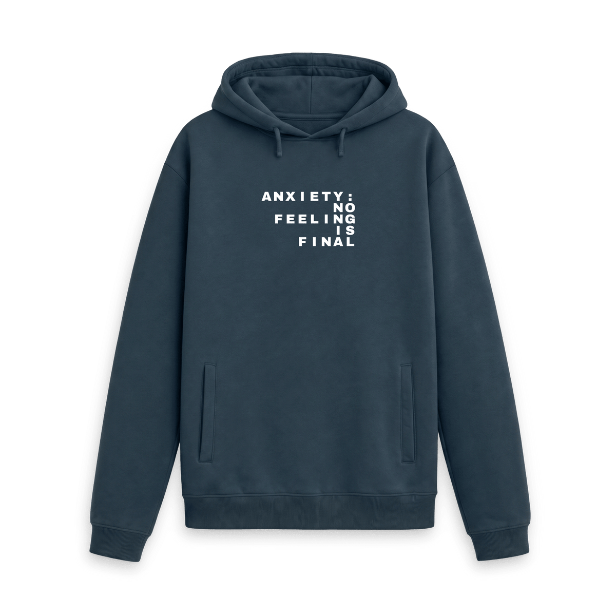 Navy Printed Hoody Front