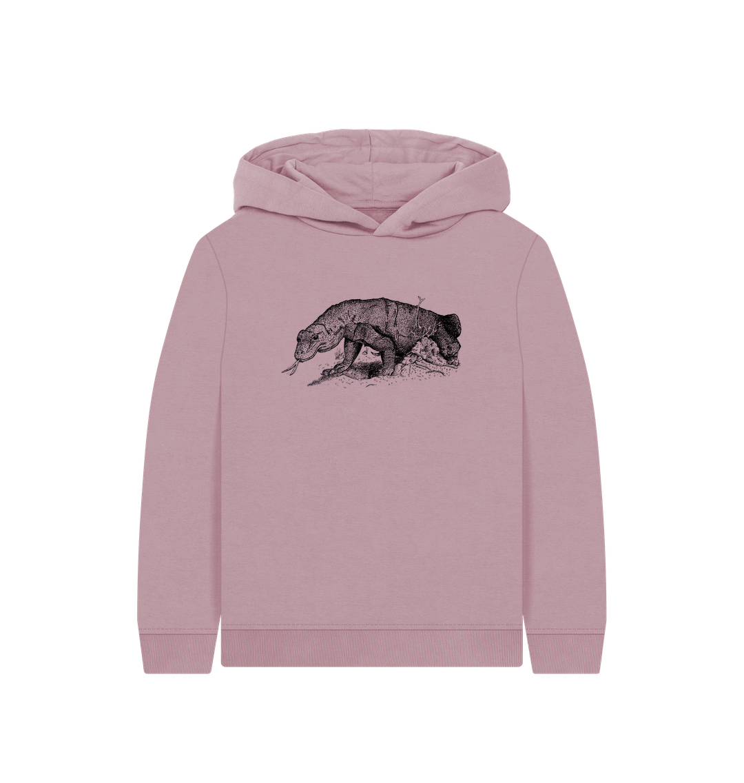 Mauve Komodo Dragon Children's Organic Cotton Hoodie