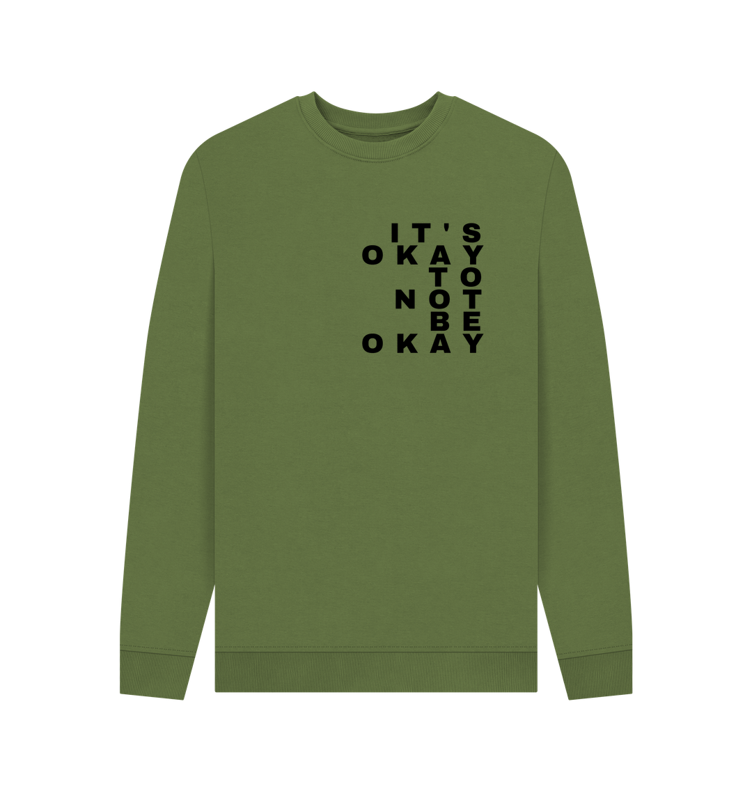 Khaki Printed Sweater Front