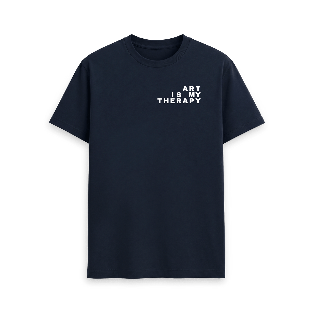 Navy Blue Printed T-shirt Front