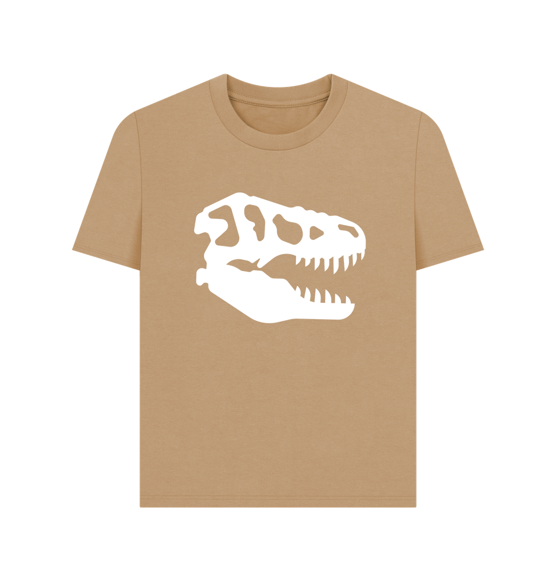 Sand T-Rex Skull Dinosaur Organic Cotton Women's T-Shirt