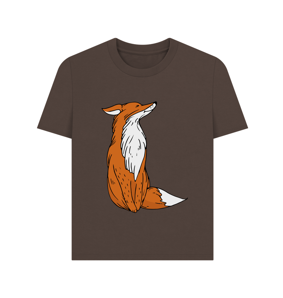 Chocolate Cartoon Fox Organic Cotton Women's T-Shirt