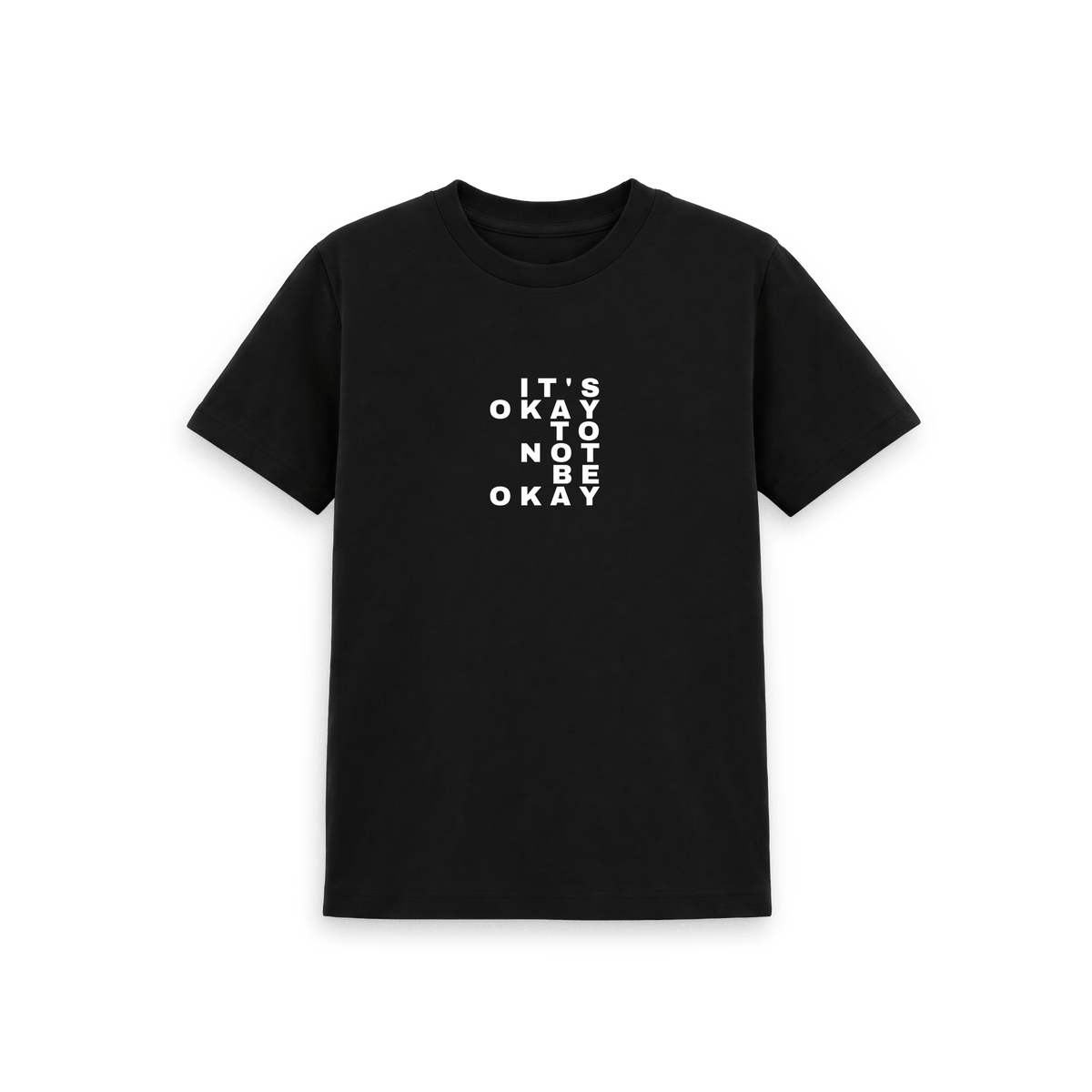 Black Printed Kids T-Shirt Front