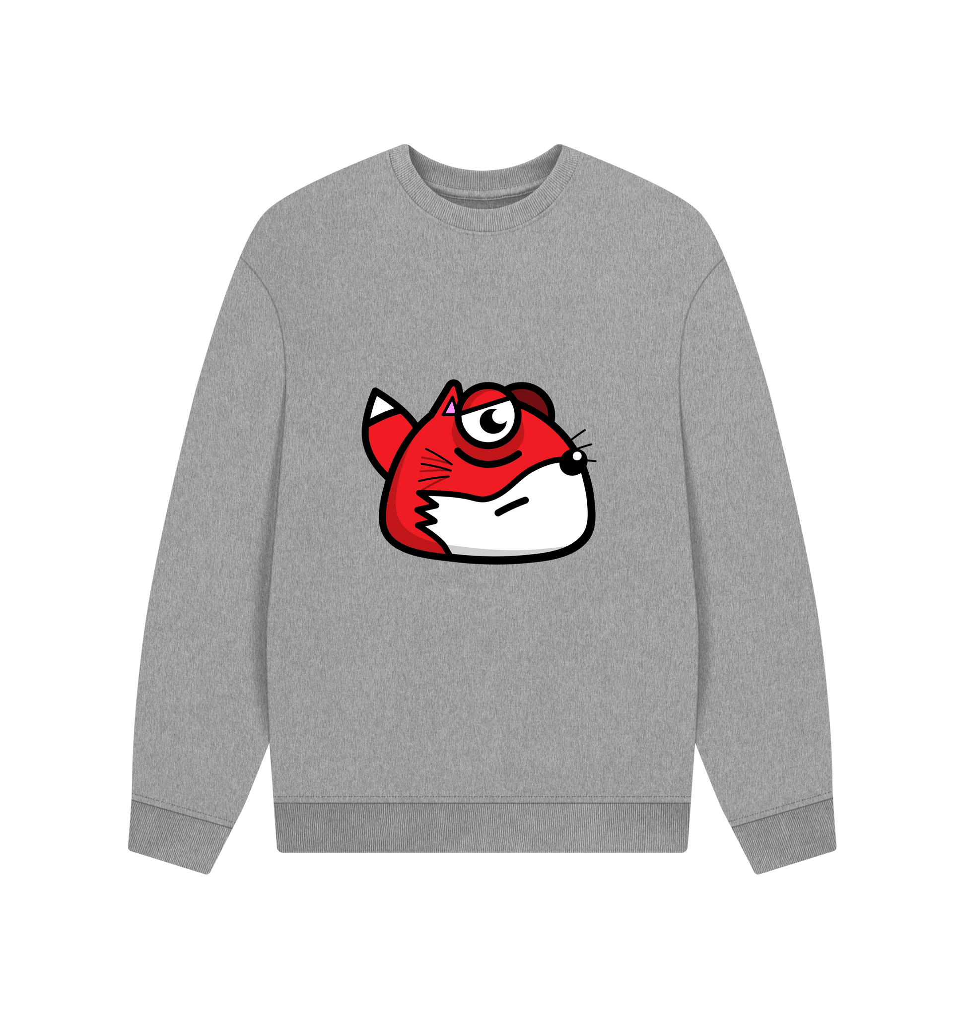 Athletic Grey Printed Sweater Front