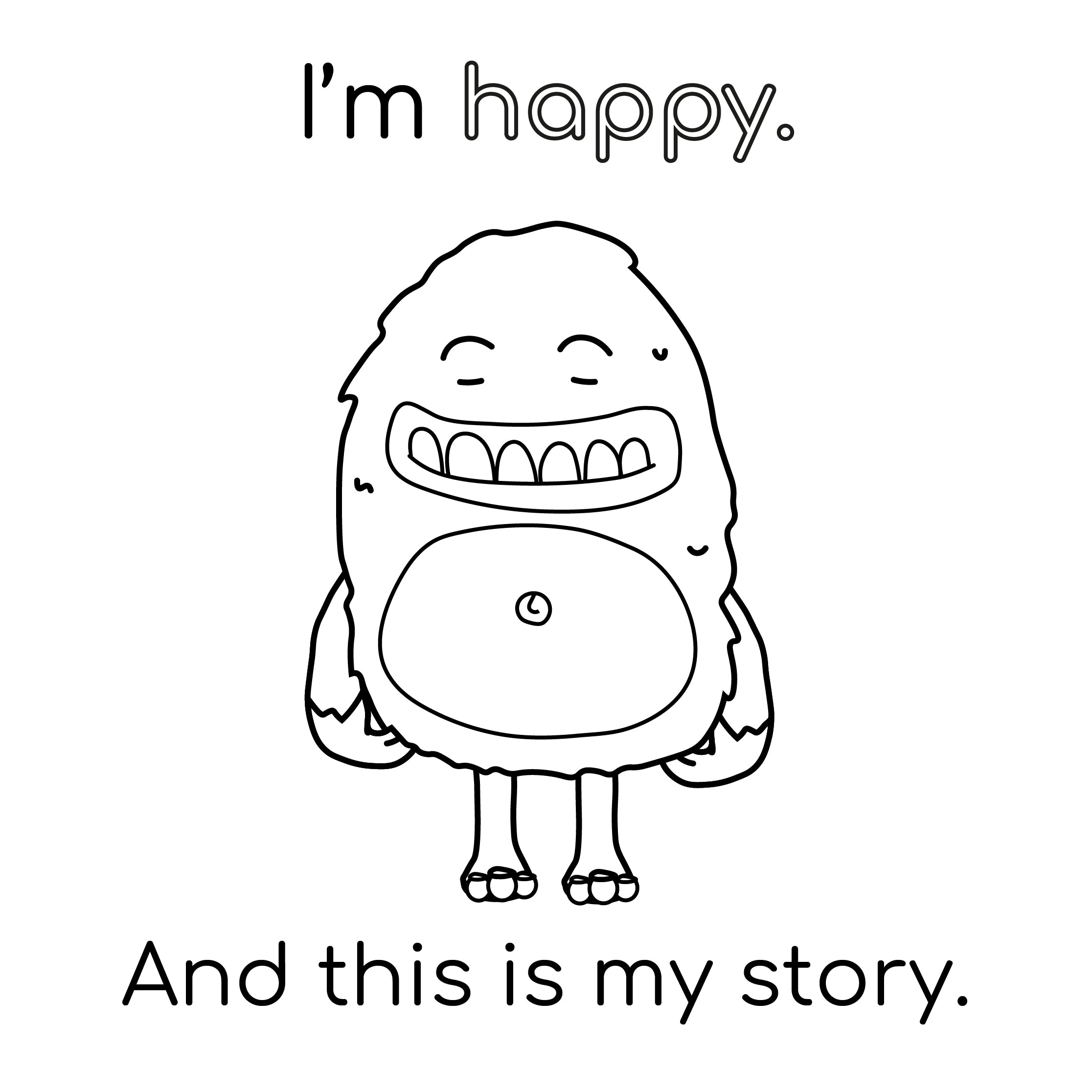 That's Happy Colouring Sheets Digital Download