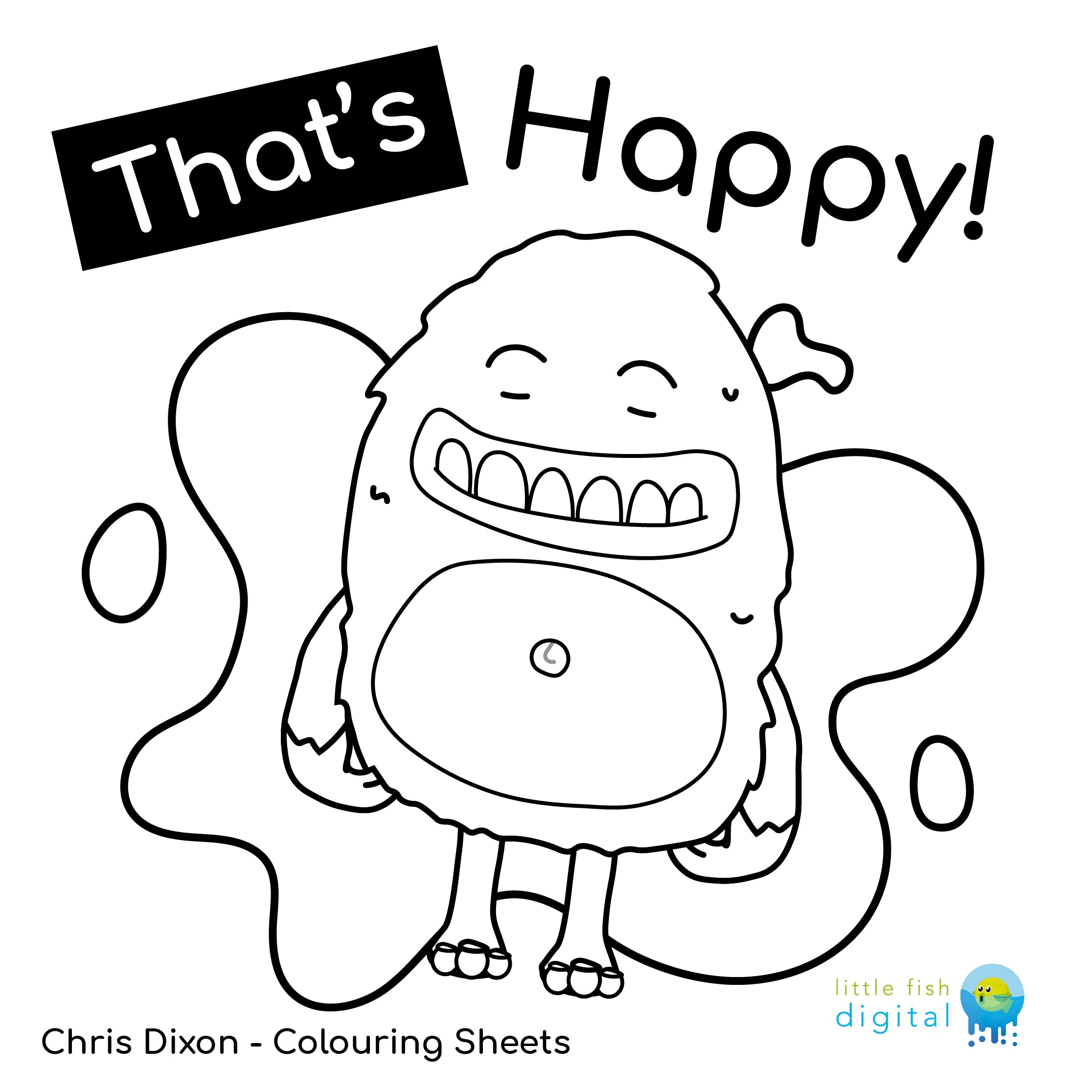 That's Happy Colouring Sheets Digital Download