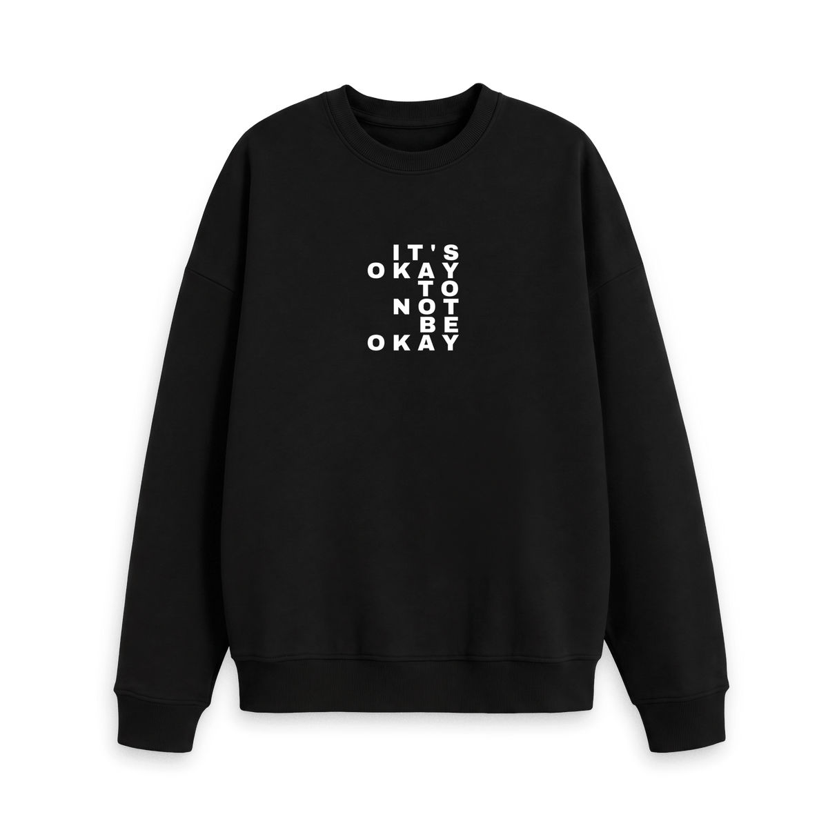 Black Printed Sweater Front