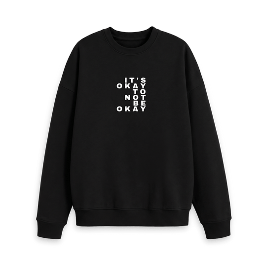 Black Printed Sweater Front