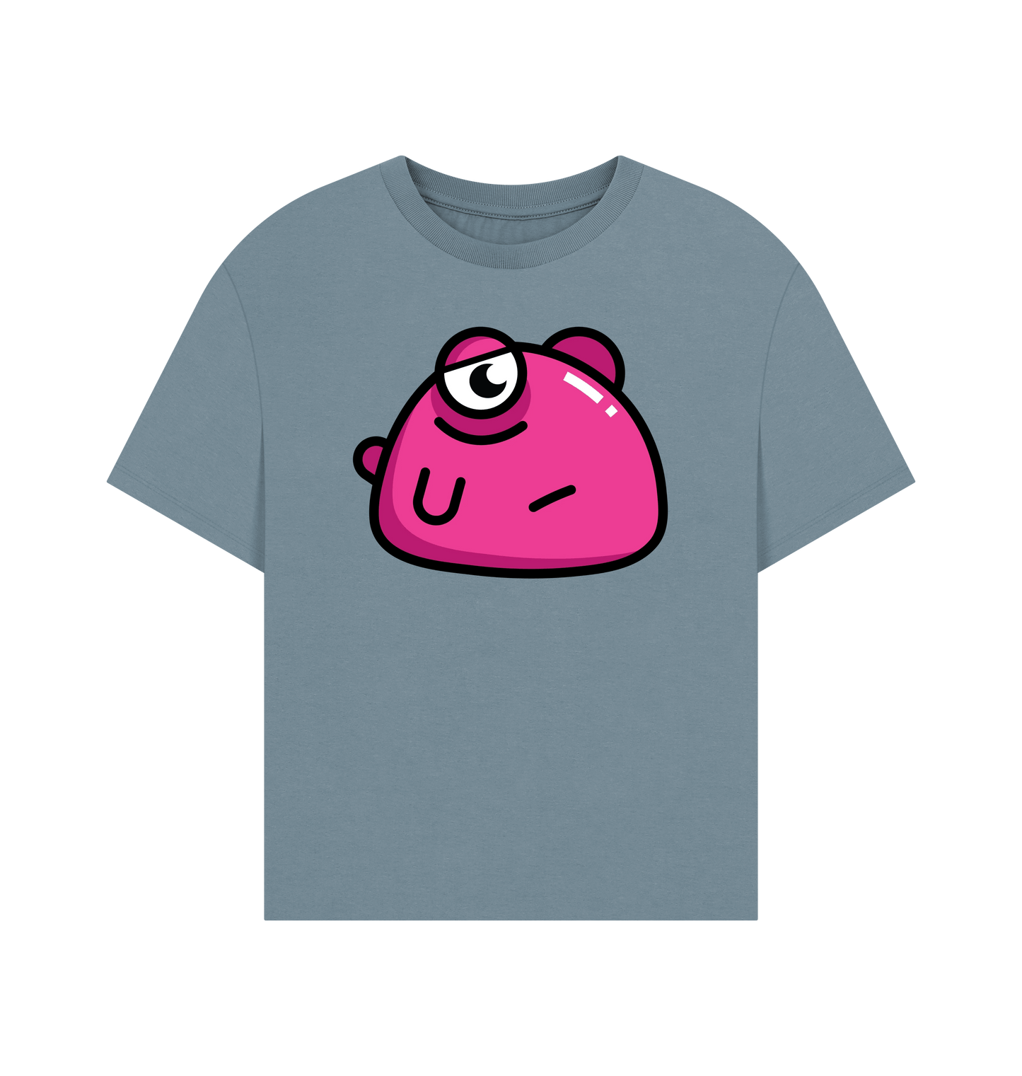 Stone Blue Printed T-shirt Front