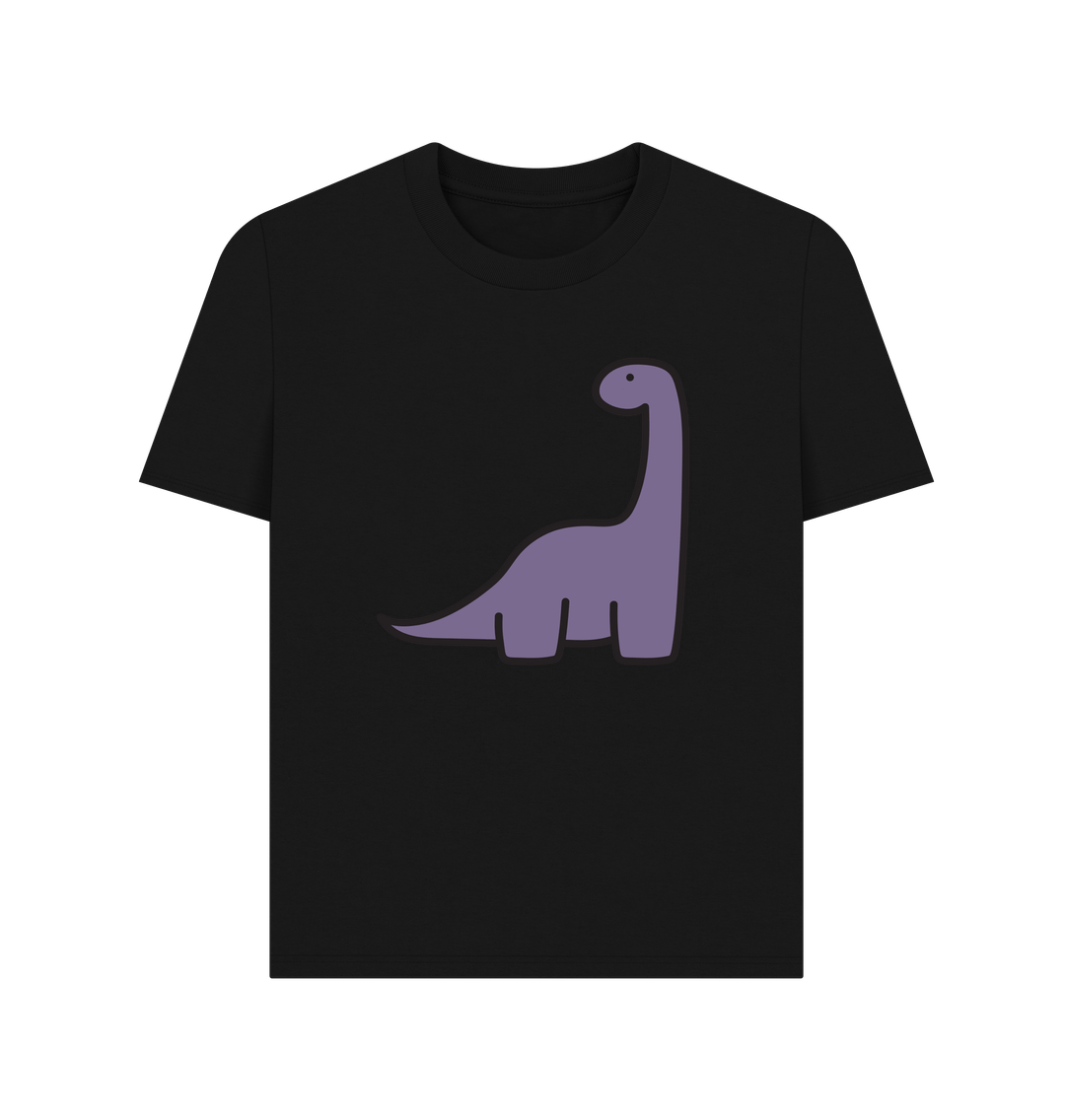 Black Purple Dinosaur Organic Cotton Women's T-Shirt