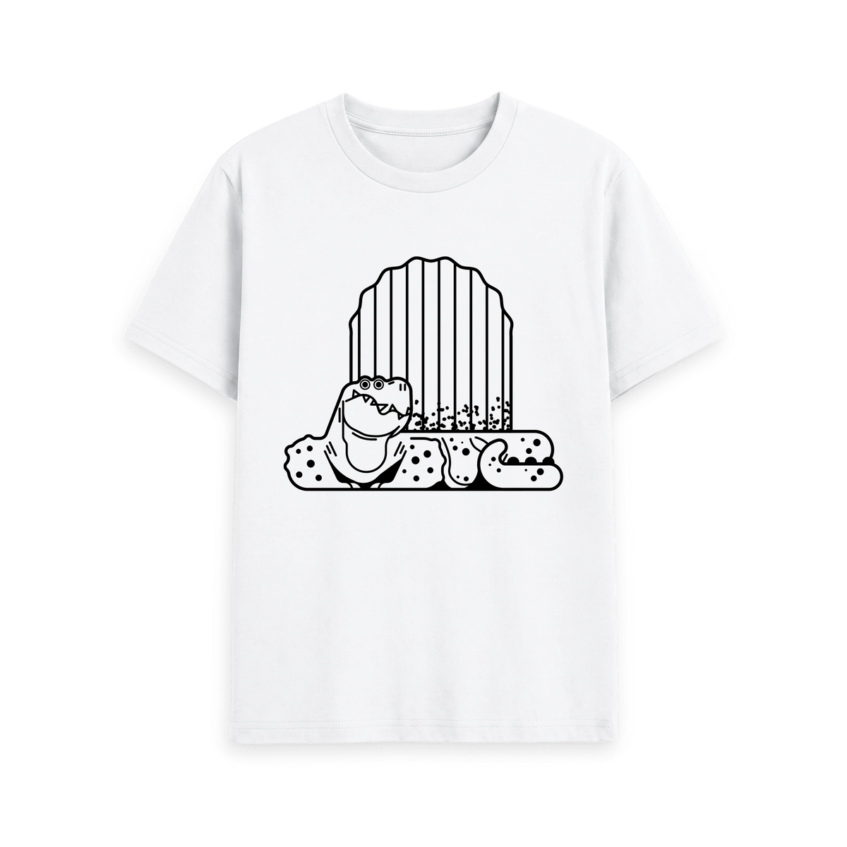 White Printed T-shirt Front