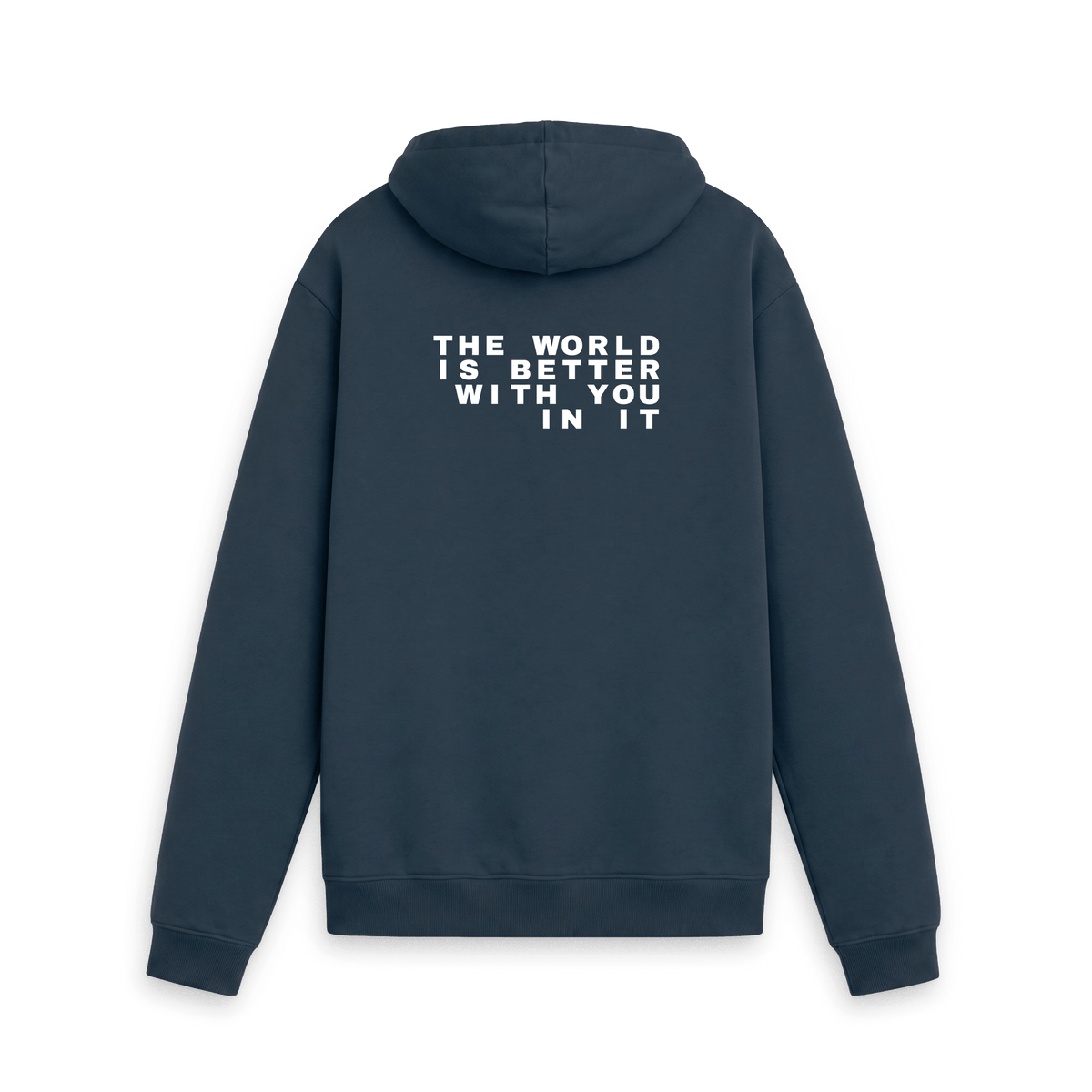 Navy Printed Hoody Back