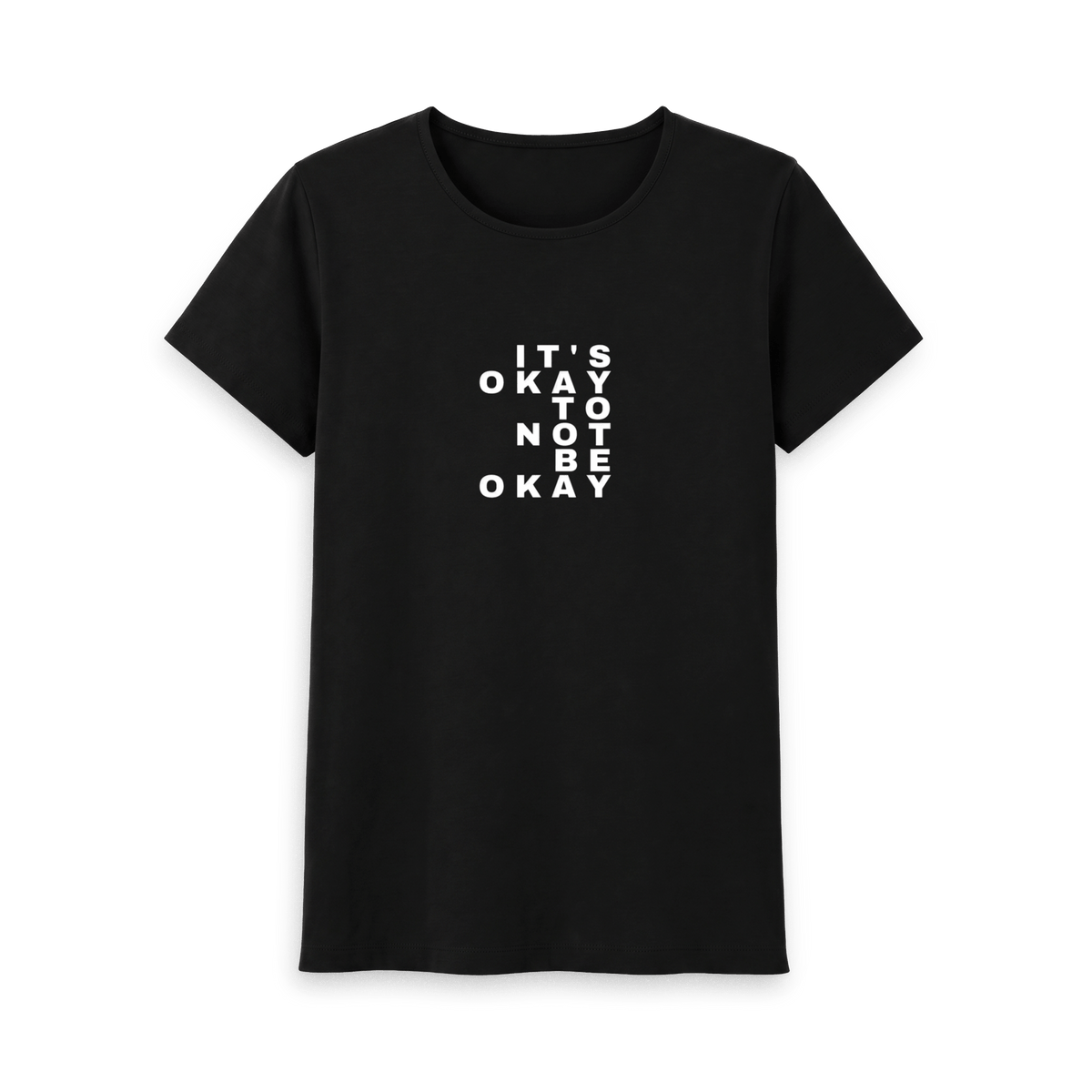 Black Recycled Printed T-Shirt Front