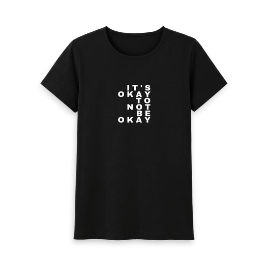 Black Recycled Printed T-Shirt Front