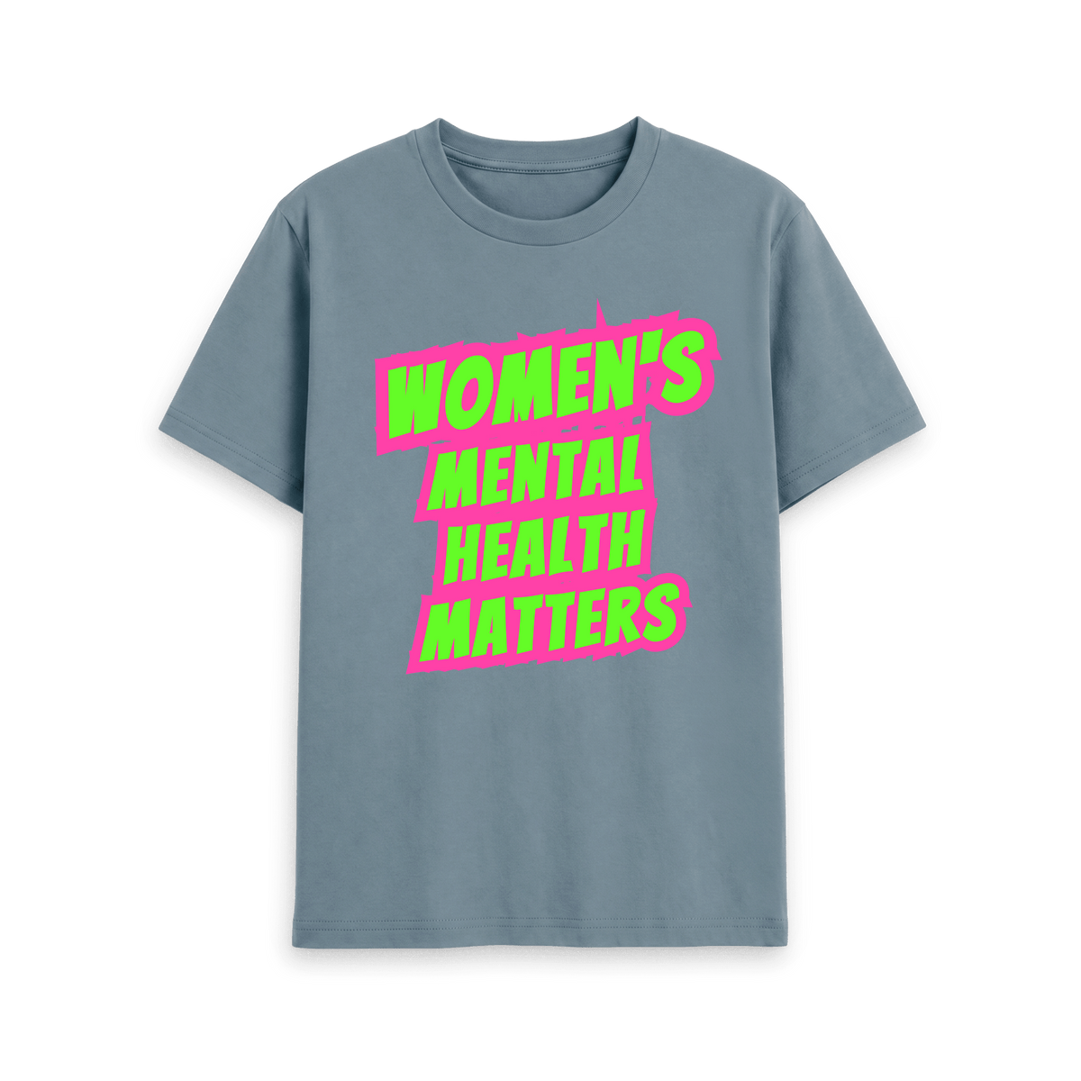 Stone Blue Printed T-shirt Front
