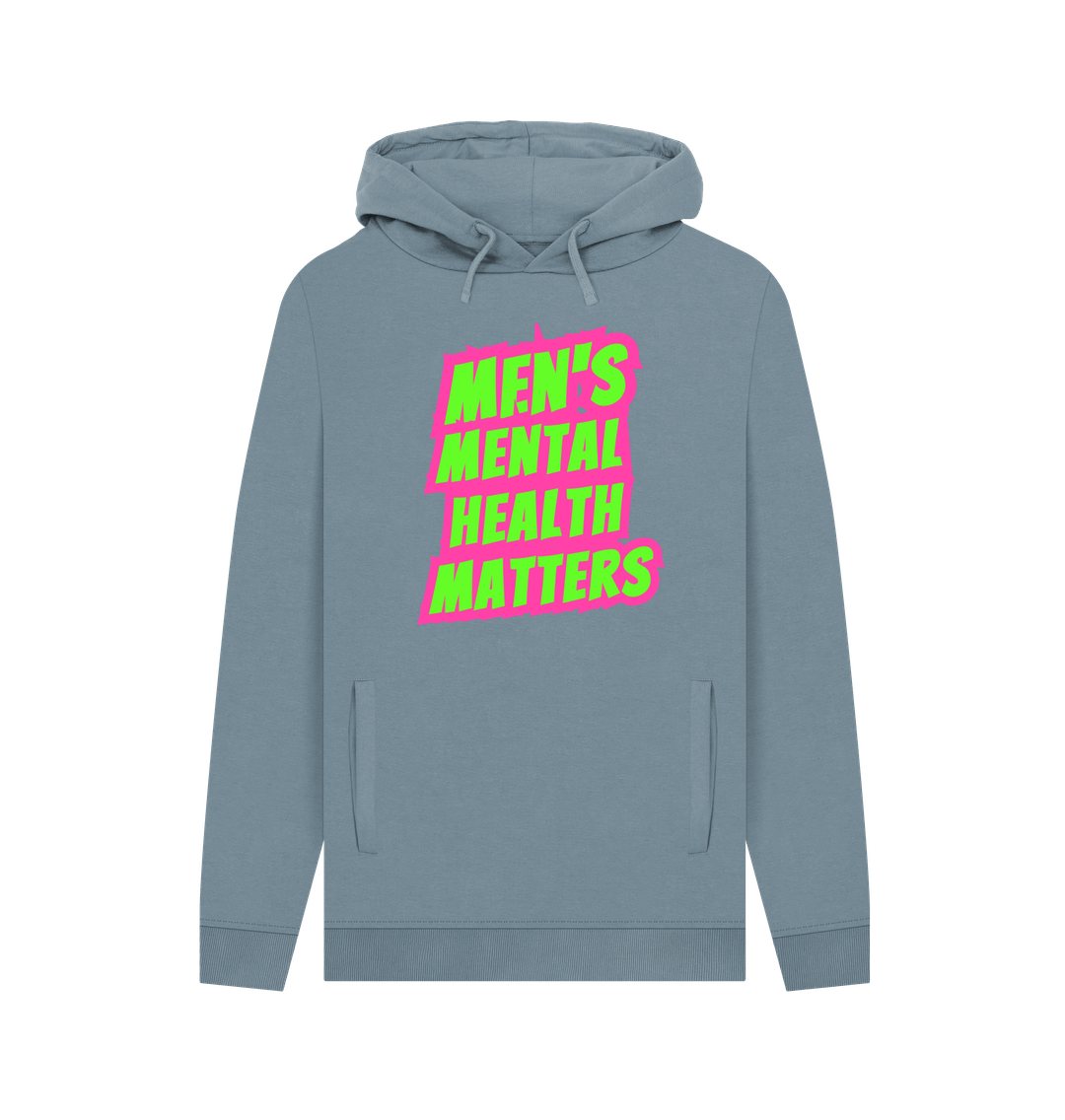 Stone Blue Printed Hoody Front