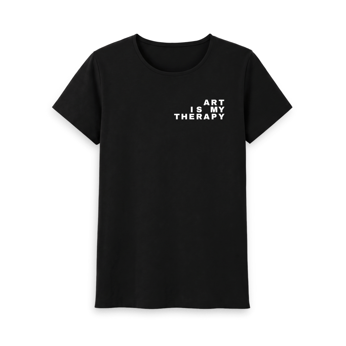 Black Printed T-shirt Front