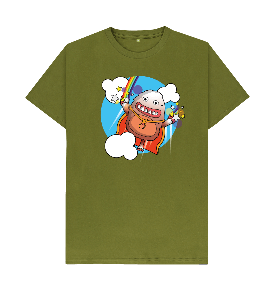 Moss Green Organic Cotton Kindness is a Superpower Graphic Only Mental Health Men's T-Shirt