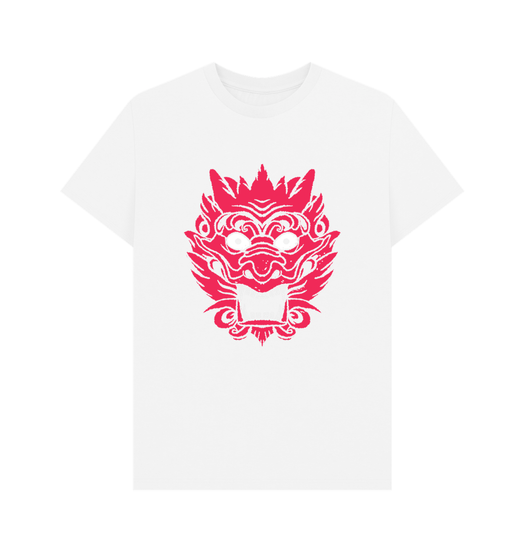 White Red Dragon Organic Cotton Men's T-Shirt