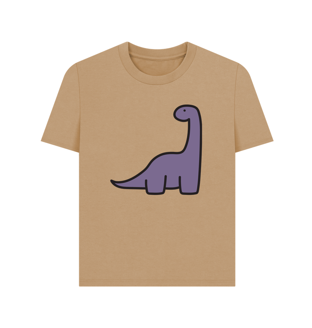 Sand Purple Dinosaur Organic Cotton Women's T-Shirt