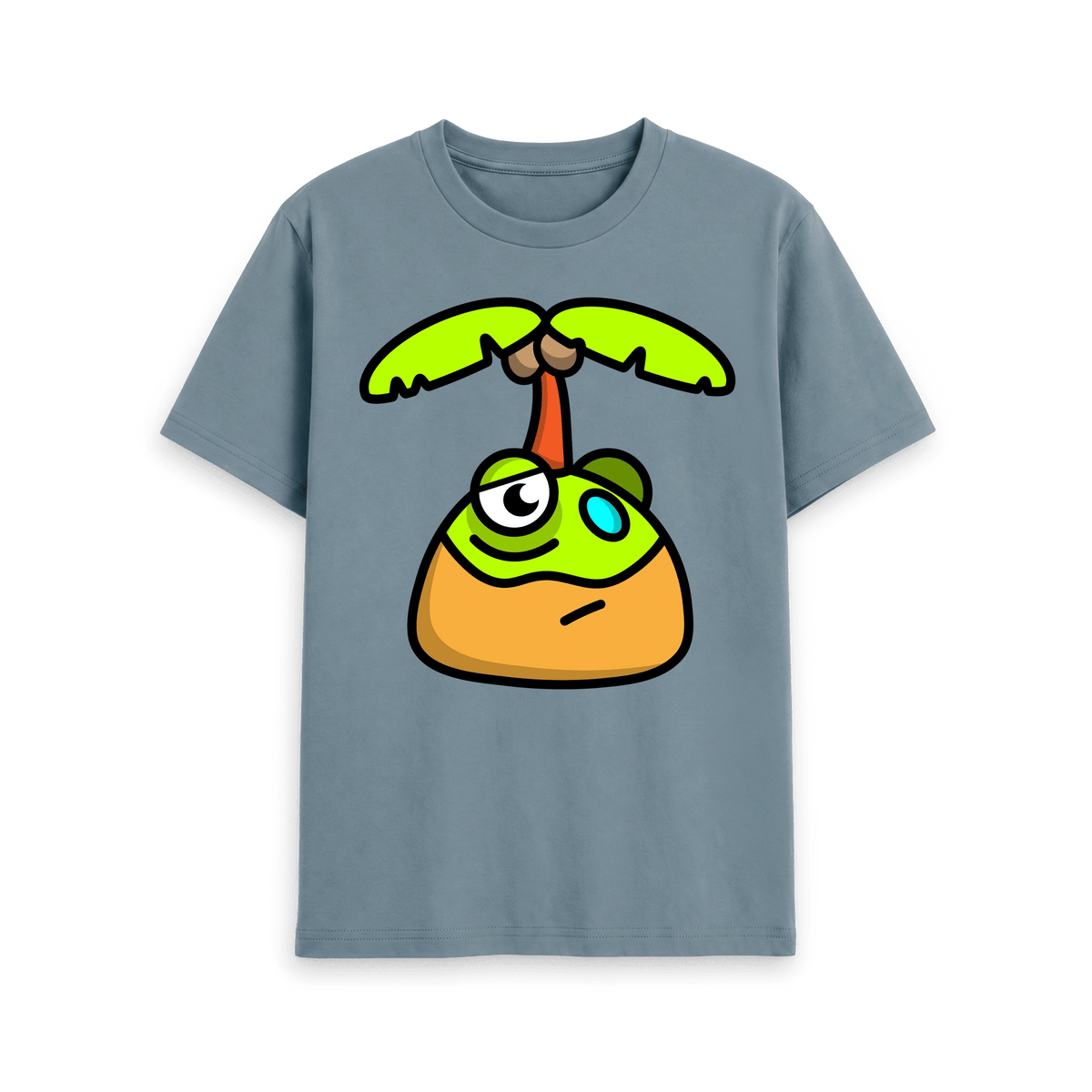 Stone Blue Printed T-shirt Front