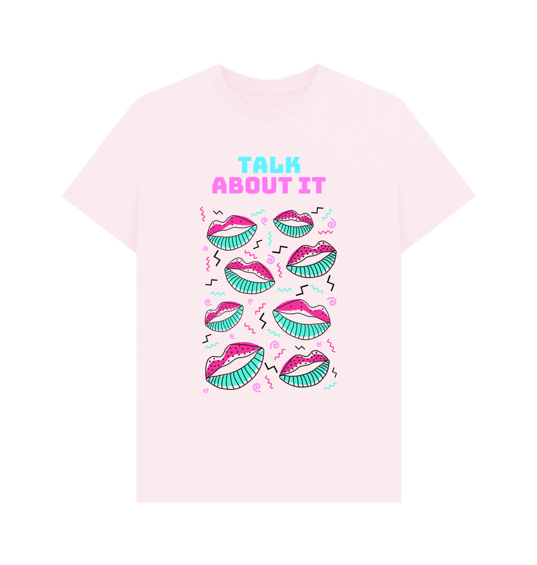 Pink Talk About It Men's Mental Health Organic Cotton T-Shirt