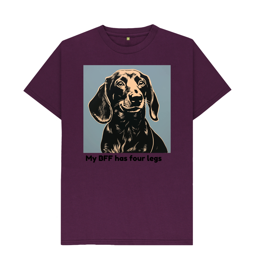 Purple Organic Cotton Mental Health My BFF has four legs Men's T-shirt