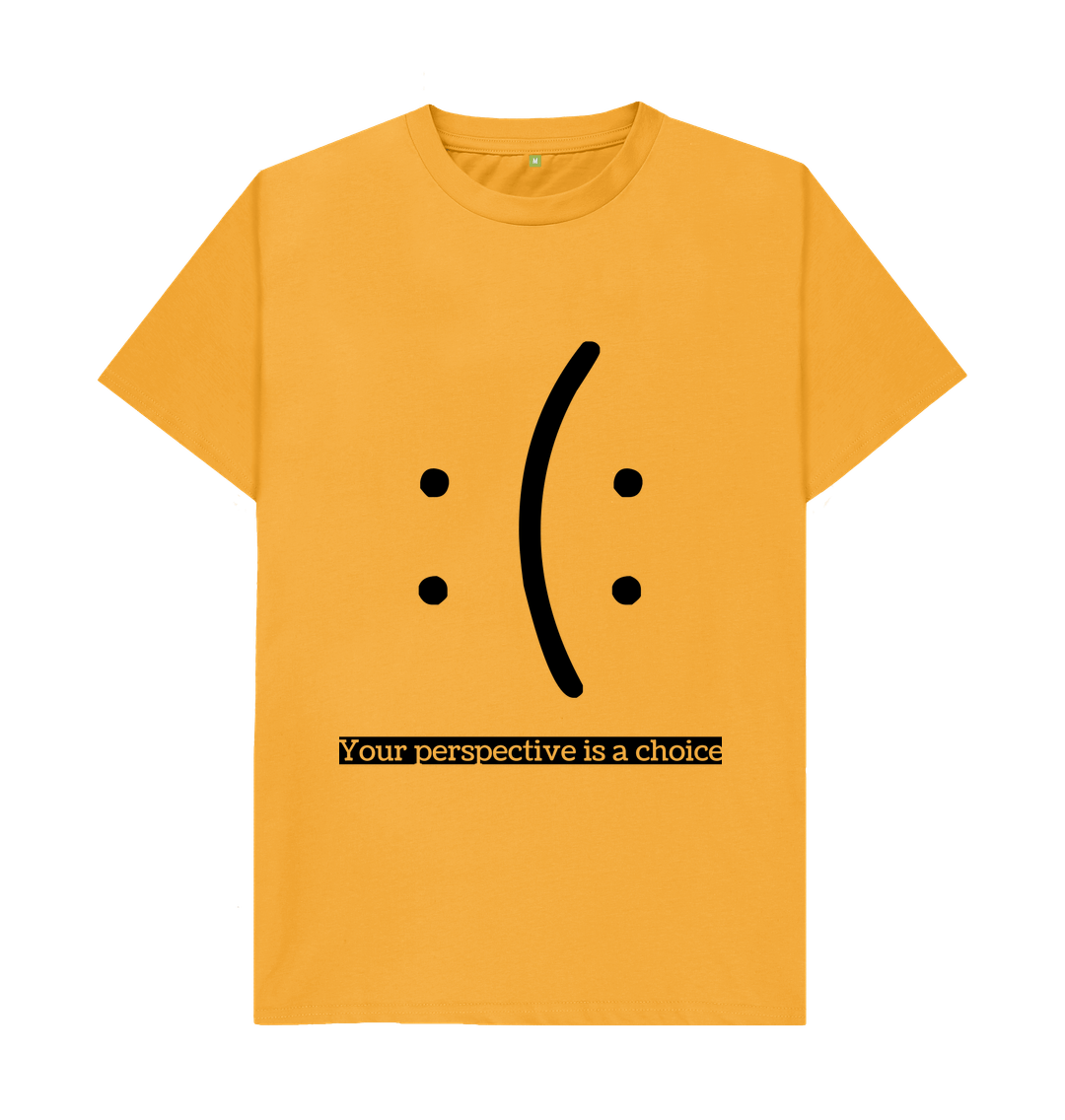 Mustard Organic Cotton Mental Health Your perspecyive is a choice Men's T-shirt