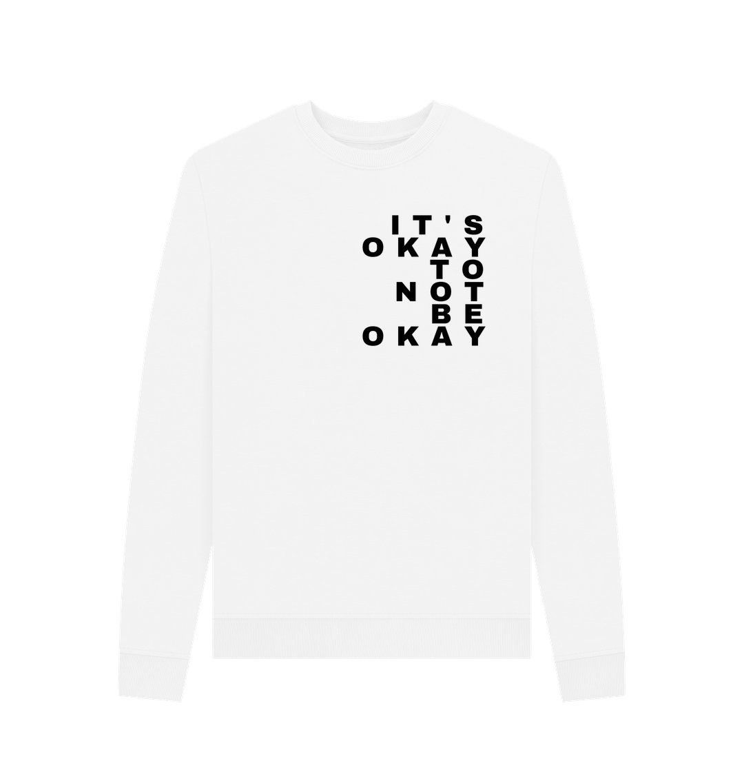 White Printed Sweater Front