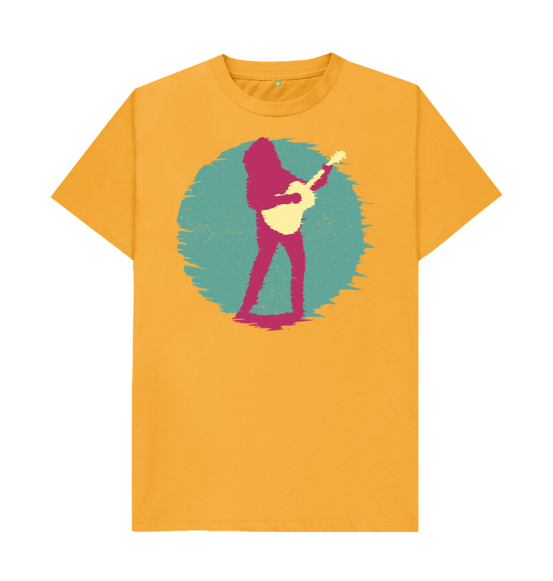 Mustard Organic Cotton Guitar Player Men's Mental Health T-Shirt