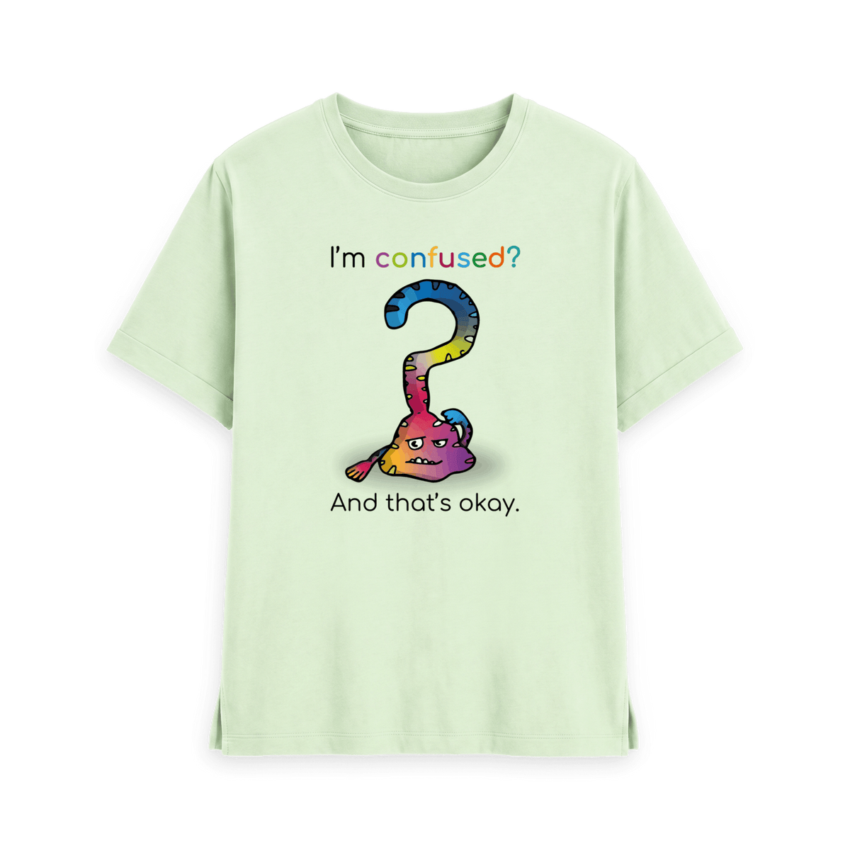 Pastel Green Printed T-shirt Front